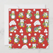 クリスマスペンギンの背景 招待状 (正面)