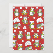 クリスマスペンギンの背景 招待状 (正面)
