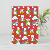 クリスマスペンギンの背景 招待状 (スタンド正面)