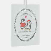 クリスマスペンギンの3つの家族 ガラスオーナメント (正面右)