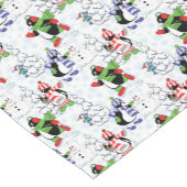 クリスマスペンギンアイススケートで滑る ショートテーブルランナー (コーナー)