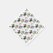 クリスマスペンギンアイススケートで滑る スタンダードカクテルナプキン (角)