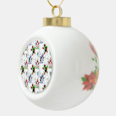 クリスマスペンギンアイススケートで滑る セラミックボールオーナメント (右)