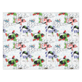 クリスマスペンギンアイススケートで滑る テーブルクロス (正面(横))