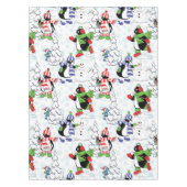 クリスマスペンギンアイススケートで滑る テーブルクロス (正面)
