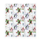 クリスマスペンギンアイススケートで滑る ノートパッド (正面)