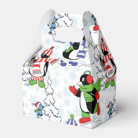 クリスマスペンギンアイススケートで滑る フェイバーボックス (正面サイド)