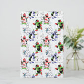 クリスマスペンギンアイススケートで滑る 便箋 (スタンド正面)