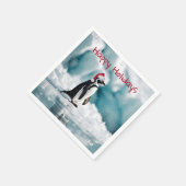 クリスマスペンギンオンアイスバーグ スタンダードカクテルナプキン (角)