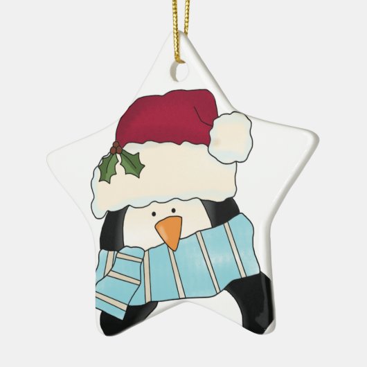 クリスマスペンギンキープサケオーナメント セラミックオーナメント (左)