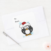 クリスマスペンギンギフトラベルシール スクエアシール (封筒)