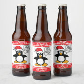 クリスマスペンギンサンタいけなリスト ビールラベル (ボトル)