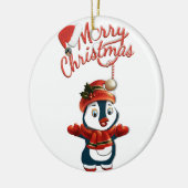 クリスマスペンギンサークルオーナメント セラミックオーナメント (左)
