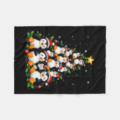 クリスマスペンギンツリーキュートホリデーアニマル フリースブランケット (正面(横))