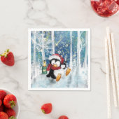 クリスマスペンギンナプキンス スタンダードカクテルナプキン (インサイチュ)