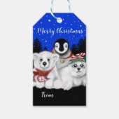 クリスマスペンギンベビーホッキョクグマのアザラシ ギフトタグ (正面)