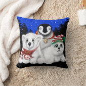 クリスマスペンギンベビーホッキョクグマのアザラシ クッション (ブランケット)