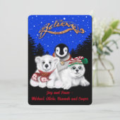 クリスマスペンギンベビーホッキョクグマのアザラシ シーズンカード (スタンド正面)