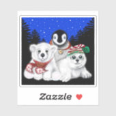 クリスマスペンギンベビーホッキョクグマのアザラシ シール (シート)