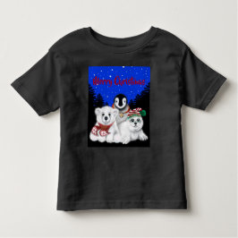 クリスマスペンギンベビーホッキョクグマのアザラシ トドラーTシャツ