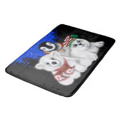 クリスマスペンギンベビーホッキョクグマのアザラシ バスマット (アングル)