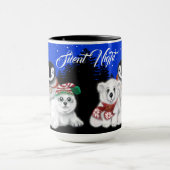 クリスマスペンギンベビーホッキョクグマのアザラシ マグカップ (中央)