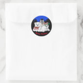 クリスマスペンギンベビーホッキョクグマのアザラシ ラウンドシール (バッグ)