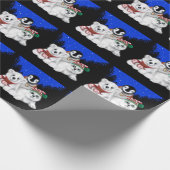 クリスマスペンギンベビーホッキョクグマのアザラシ ラッピングペーパー (角)