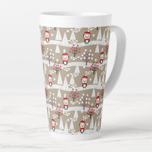 クリスマスペンギンラテマグ カフェラテマグ (右アングル)