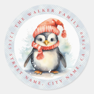 クリスマスペンギン丸ステッカー ラウンドシール