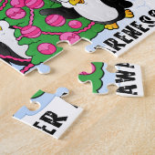 クリスマスペンギン乳がん ジグソーパズル (側面)