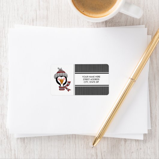 クリスマスペンギン住所メーリングラベル ラベル (インサイチュ)