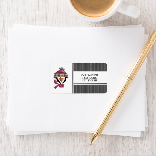 クリスマスペンギン住所メーリングラベル ラベル (インサイチュ)