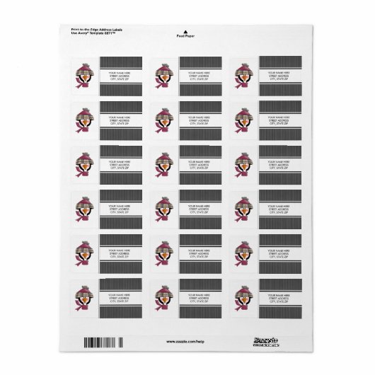 クリスマスペンギン住所メーリングラベル ラベル (フルシート)