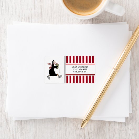 クリスマスペンギン住所メーリングラベル ラベル (インサイチュ)