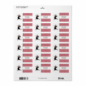 クリスマスペンギン住所メーリングラベル ラベル (フルシート)