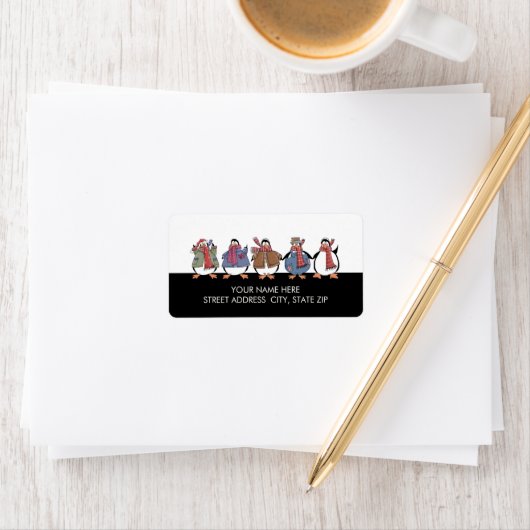 クリスマスペンギン住所メーリングラベル ラベル (インサイチュ)