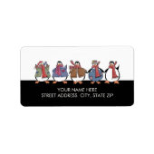 クリスマスペンギン住所メーリングラベル ラベル (正面)