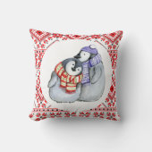 クリスマスペンギン冬の動物の装飾 クッション (正面)