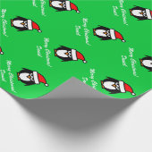 クリスマスペンギン包装紙 |パーソナライズ可能 ラッピングペーパー (角)