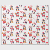 クリスマスペンギン名折り返し紙 ラッピングペーパー (フラット)