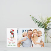 クリスマスペンギン家族のフォトカード シーズンカード (スタンド正面)