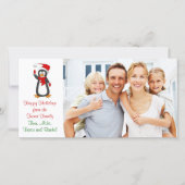 クリスマスペンギン家族のフォトカード シーズンカード (正面)