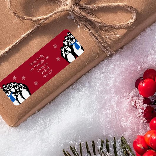 クリスマスペンギン差出人住所レッド ラベル