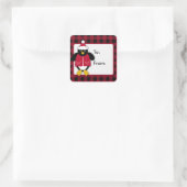 クリスマスペンギン広場ステッカー スクエアシール (バッグ)