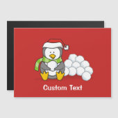 クリスマスペンギン座って雪玉 (正面/裏面)