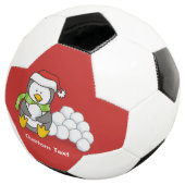 クリスマスペンギン座って雪玉 サッカーボール (3/4)
