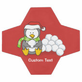 クリスマスペンギン座って雪玉 サッカーボール (フラット)