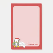 クリスマスペンギン座って雪玉 ポストイット (正面)