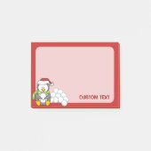 クリスマスペンギン座って雪玉 ポストイット (正面)